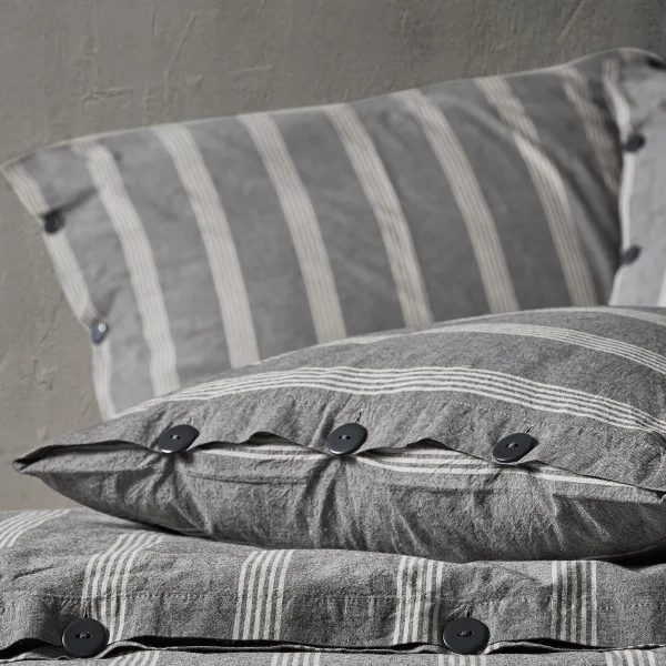 birlik1952 berolige luke bold pamuklu çift kişilik king size yıkmalı iplik boya çizgili nevresim takımı antrasit bed linen sheet fabric stripe textile