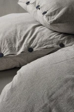 birlik1952 berolige shirt pamuklu çift kişilik king size yıkmalı iplik boya çizgili nevresim takımı antrasit bed linen sheet fabric stripe textile