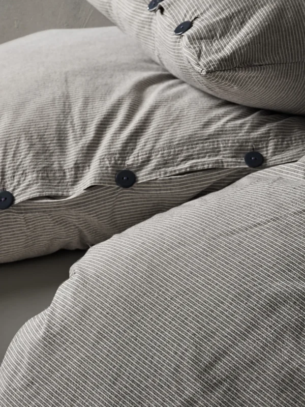 birlik1952 berolige shirt pamuklu çift kişilik king size yıkmalı iplik boya çizgili nevresim takımı antrasit bed linen sheet fabric stripe textile