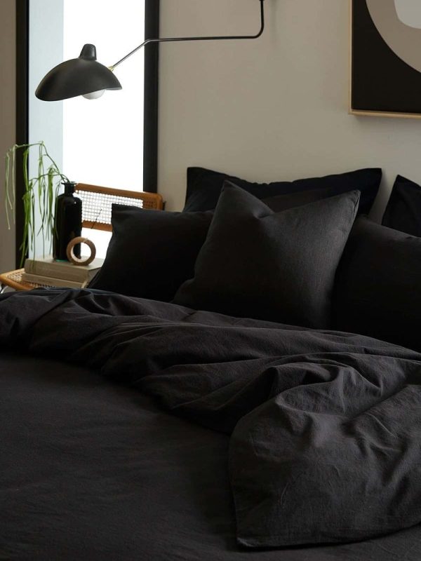 birlik1952 organik yıkanmış keten washed linen fabric nevresim seti otantik buldan babadağ işhanı el emeği handmade traditional bed linen set siyah black