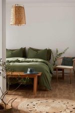 birlik1952 organik yıkanmış keten washed linen fabric nevresim seti otantik buldan babadağ işhanı el emeği handmade traditional bed linen set green yeşil
