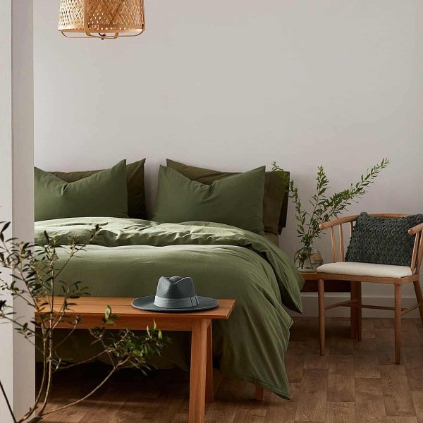 birlik1952 organik yıkanmış keten washed linen fabric nevresim seti otantik buldan babadağ işhanı el emeği handmade traditional bed linen set green yeşil