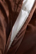 birlik1952 organik yıkanmış keten washed linen fabric nevresim seti otantik buldan babadağ işhanı el emeği handmade traditional bed linen set kahverengi brown