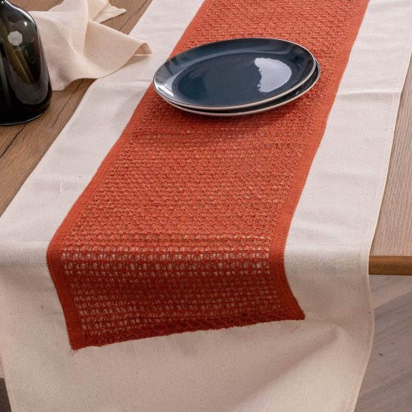 birlik1952 yıkanmış keten runner masa örtüsü table cloth linen otantik traditional dekoratif ev tekstili ortası dantel kiremit terracota