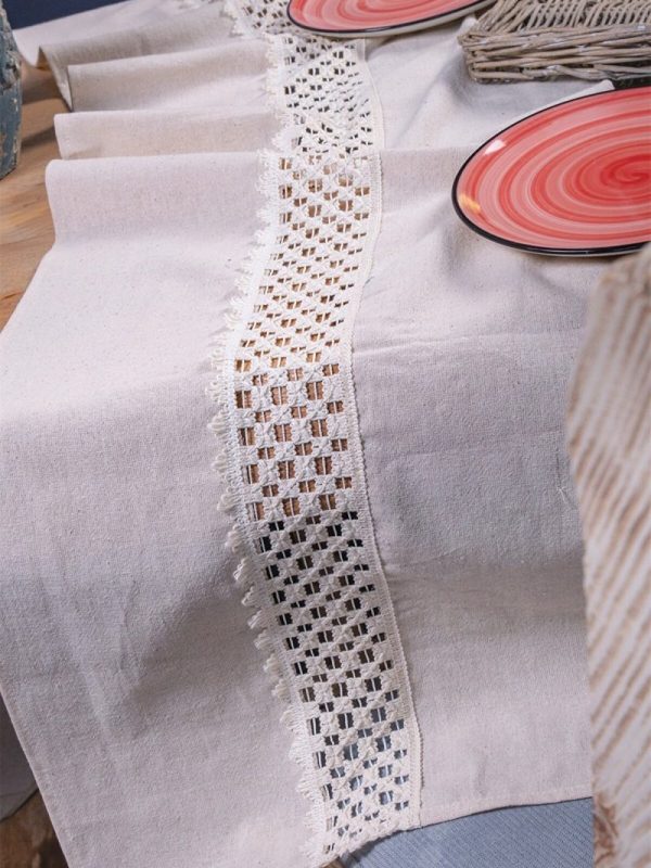 birlik1952 yıkanmış keten runner masa örtüsü table cloth linen otantik traditional dekoratif ev tekstili ortası kare dantel