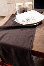 birlik1952 yıkanmış keten runner masa örtüsü table cloth linen otantik traditional dekoratif ev tekstili kahverengi brown