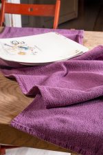 birlik1952 yıkanmış keten runner masa örtüsü table cloth linen otantik traditional dekoratif ev tekstili fuşya