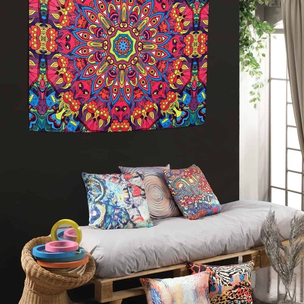 birlik1952 home bath style duvar örtüsü wallhang ev dekorasyon home decaration panama linen printed kayapo