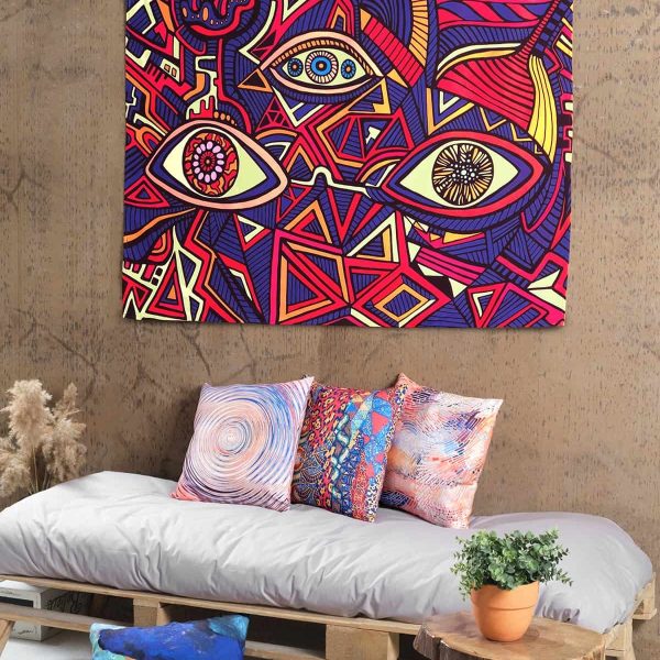 birlik1952 home bath style duvar örtüsü wallhang ev dekorasyon home decaration panama linen printed rave