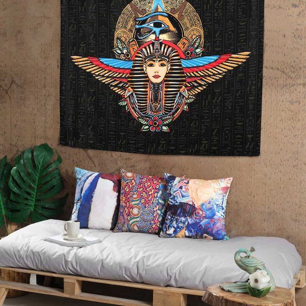 birlik1952 home bath style duvar örtüsü wallhang ev dekorasyon home decaration panama linen printed thutmose