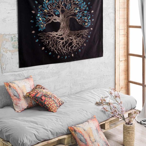 birlik1952 home bath style duvar örtüsü wallhang ev dekorasyon home decaration panama linen printed yggdrasill