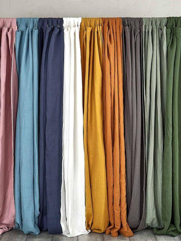 birlik1952 müslin perde muslin baby room curtain boho bohem dekorasyon maison linen pamuklu kumaş fabric curtains crinkle