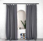 birlik1952 müslin perde muslin baby room curtain boho bohem dekorasyon maison linen pamuklu kumaş fabric curtains crinkle grey antrasit anthracitte gri