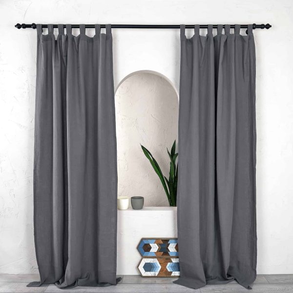 birlik1952 müslin perde muslin baby room curtain boho bohem dekorasyon maison linen pamuklu kumaş fabric curtains crinkle grey antrasit anthracitte gri