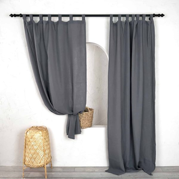 birlik1952 müslin perde muslin baby room curtain boho bohem dekorasyon maison linen pamuklu kumaş fabric curtains crinkle grey antrasit anthracitte gri