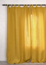 birlik1952 müslin perde muslin baby room curtain boho bohem dekorasyon maison linen pamuklu kumaş fabric curtains crinkle bürümcük sarı hardal yellow mustard