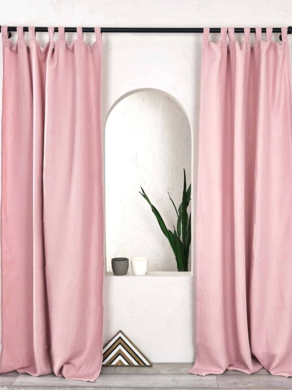 birlik1952 müslin perde muslin baby room curtain boho bohem dekorasyon maison linen pamuklu kumaş fabric curtains crinkle bürümcük pink pembe