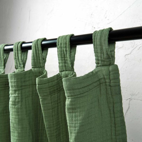 birlik1952 müslin perde muslin curtain baby room boho bohem dekorasyon maison linen pamuklu kumaş fabric curtains crinkle bürümcük royal green grass yeşil çimen