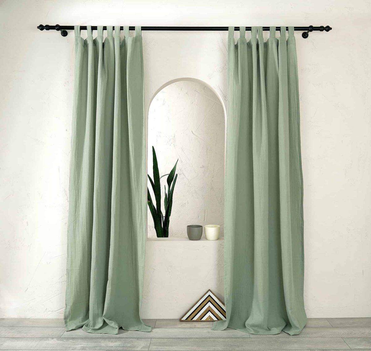 birlik1952 müslin perde muslin curtain baby room boho bohem dekorasyon maison linen pamuklu kumaş fabric curtains crinkle bürümcük sage green adaçayı yeşili