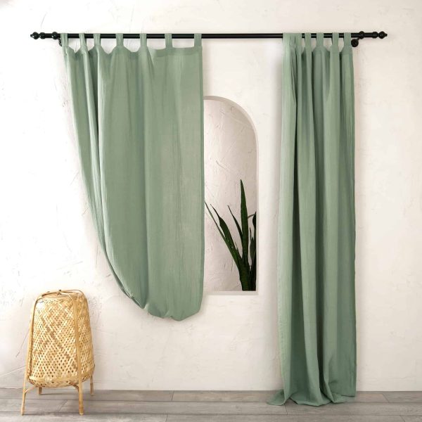 birlik1952 müslin perde muslin curtain baby room boho bohem dekorasyon maison linen pamuklu kumaş fabric curtains crinkle bürümcük sage green adaçayı yeşili