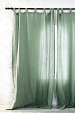 birlik1952 müslin perde muslin curtain baby room boho bohem dekorasyon maison linen pamuklu kumaş fabric curtains crinkle bürümcük sage green adaçayı yeşili