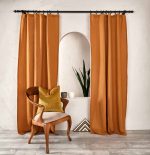 birlik1952 müslin perde muslin curtain baby room boho bohem dekorasyon maison linen pamuklu kumaş fabric curtains crinkle bürümcük terracota karamel kiremit caramel