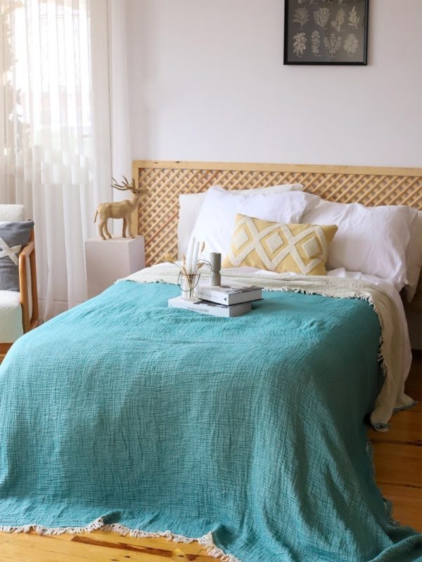 birlik1952 4 kat müslin çift kişilik yatak örtüsü bedspread swaddle 4 layer gauze multi muslin double gauze textile whosale pamuklu cotton muslin yeşil green mint