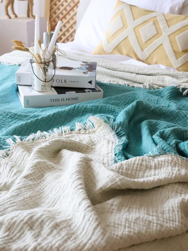 birlik1952 4 kat müslin çift kişilik yatak örtüsü bedspread swaddle 4 layer gauze multi muslin double gauze textile whosale pamuklu cotton muslin yeşil green mint