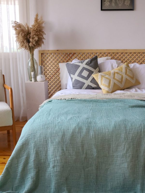 birlik1952 4 kat müslin çift kişilik yatak örtüsü bedspread swaddle 4 layer gauze multi muslin double gauze textile whosale pamuklu cotton muslin açık mint adaçayı sage