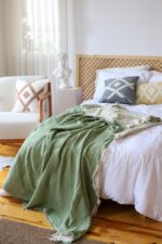 birlik1952 4 kat müslin çift kişilik yatak örtüsü bedspread swaddle 4 layer gauze multi muslin double gauze textile whosale pamuklu cotton muslin yeşil green sage