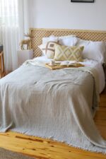 birlik1952 4 kat müslin çift kişilik yatak örtüsü bedspread swaddle 4 layer gauze multi muslin double gauze textile whosale pamuklu cotton muslin gri grey