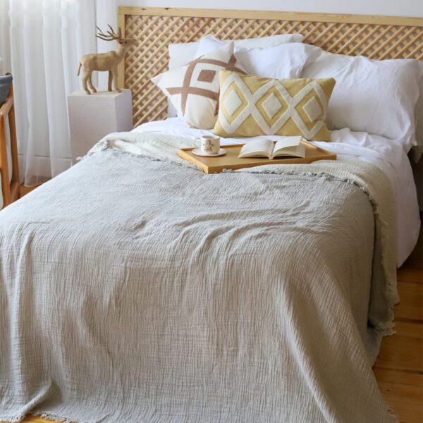 birlik1952 4 kat müslin çift kişilik yatak örtüsü bedspread swaddle 4 layer gauze multi muslin double gauze textile whosale pamuklu cotton muslin gri grey