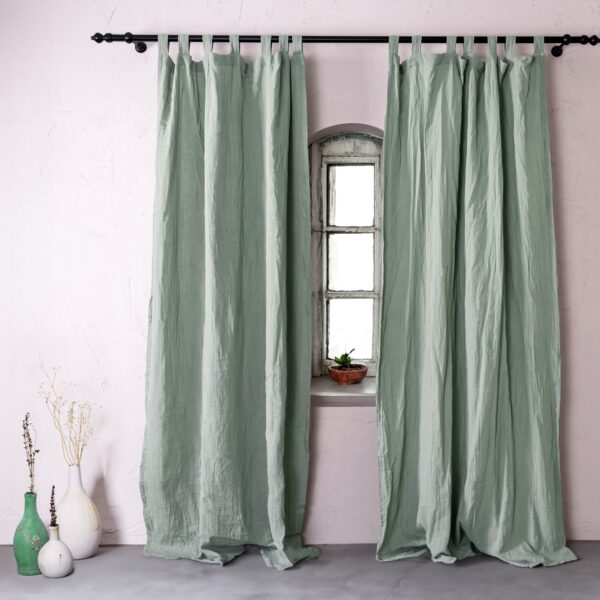 birlik1952 müslin perde muslin curtain 4 3 2 gauze cotton boho bohem linen adaçayı sage green