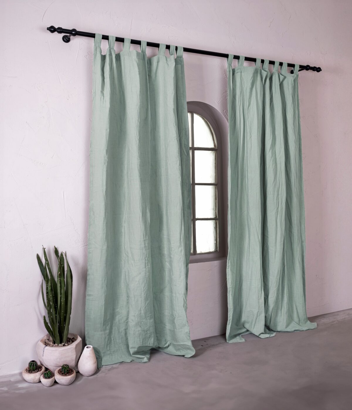 birlik1952 müslin perde muslin curtain 4 3 2 gauze cotton boho bohem linen adaçayı sage green