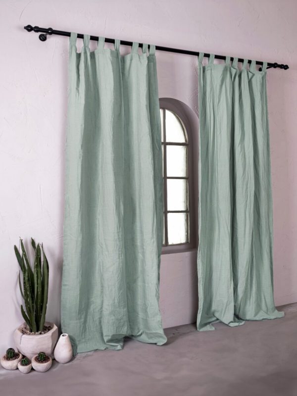birlik1952 müslin perde muslin curtain 4 3 2 gauze cotton boho bohem linen adaçayı sage green