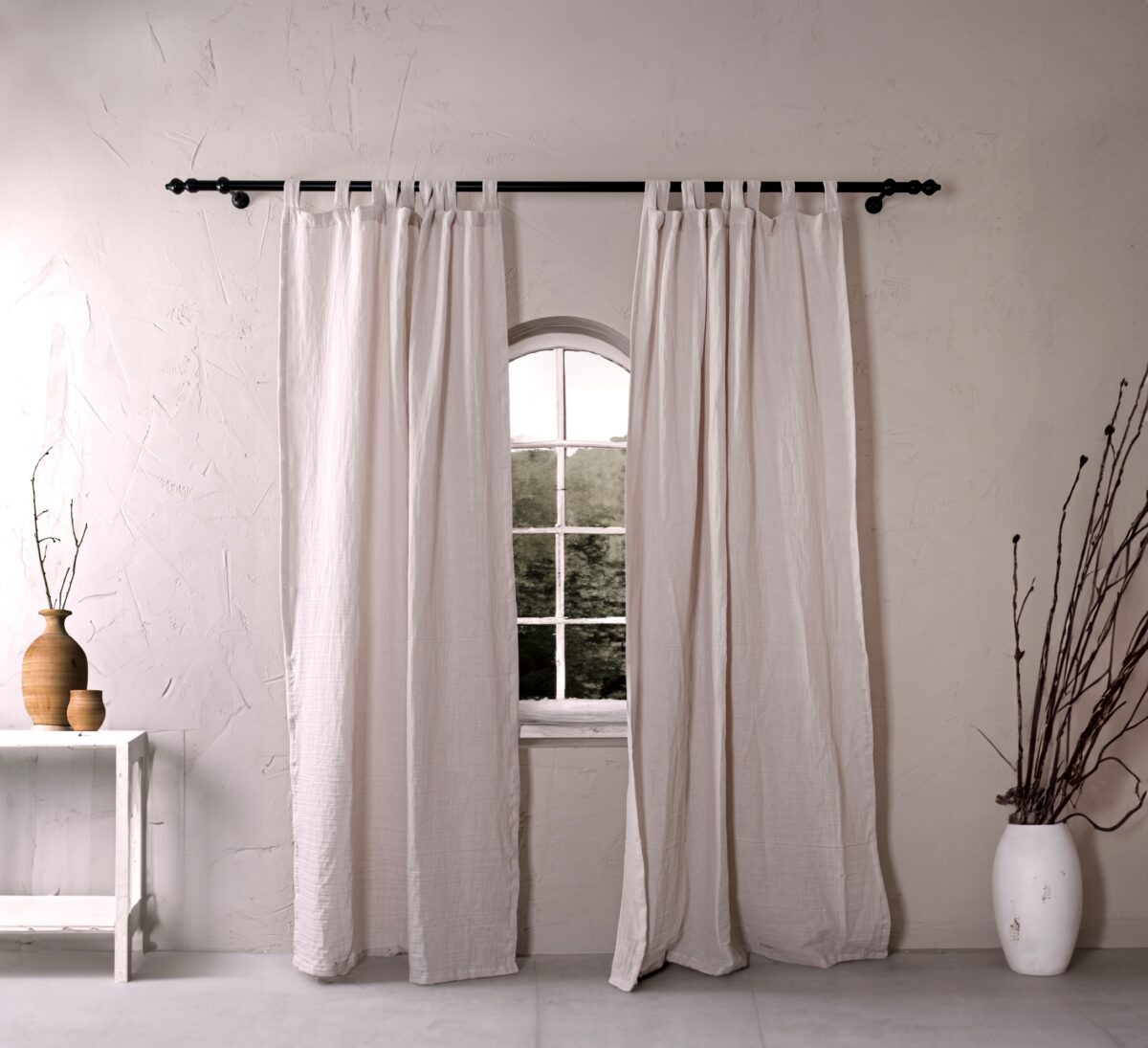 birlik1952 müslin perde muslin curtain 4 3 2 gauze cotton boho bohem linen kum beji sand beige