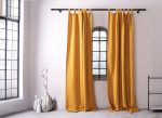 birlik1952 müslin perde muslin curtain 4 3 2 gauze cotton boho bohem linen hardal mustard