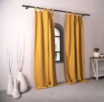 birlik1952 müslin perde muslin curtain 4 3 2 gauze cotton boho bohem linen hardal mustard