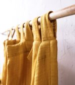 birlik1952 müslin perde muslin curtain 4 3 2 gauze cotton boho bohem linen hardal mustard
