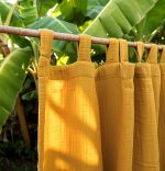 birlik1952 müslin perde muslin curtain 4 3 2 gauze cotton boho bohem linen hardal mustard