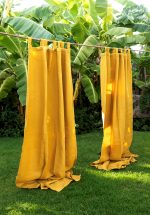 birlik1952 müslin perde muslin curtain 4 3 2 gauze cotton boho bohem linen hardal mustard
