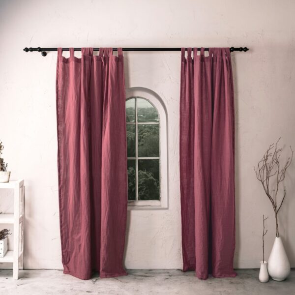 birlik1952 müslin perde muslin curtain 4 3 2 gauze cotton boho bohem linen şarap wine bordo