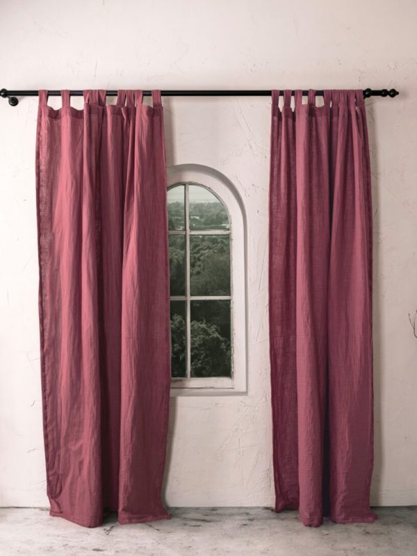 birlik1952 müslin perde muslin curtain 4 3 2 gauze cotton boho bohem linen şarap wine bordo