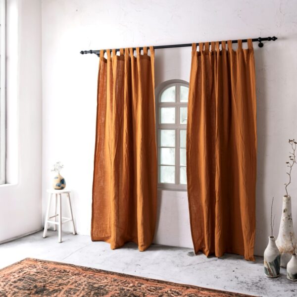 birlik1952 müslin perde muslin curtain 4 3 2 gauze cotton boho bohem linen caramel karamel