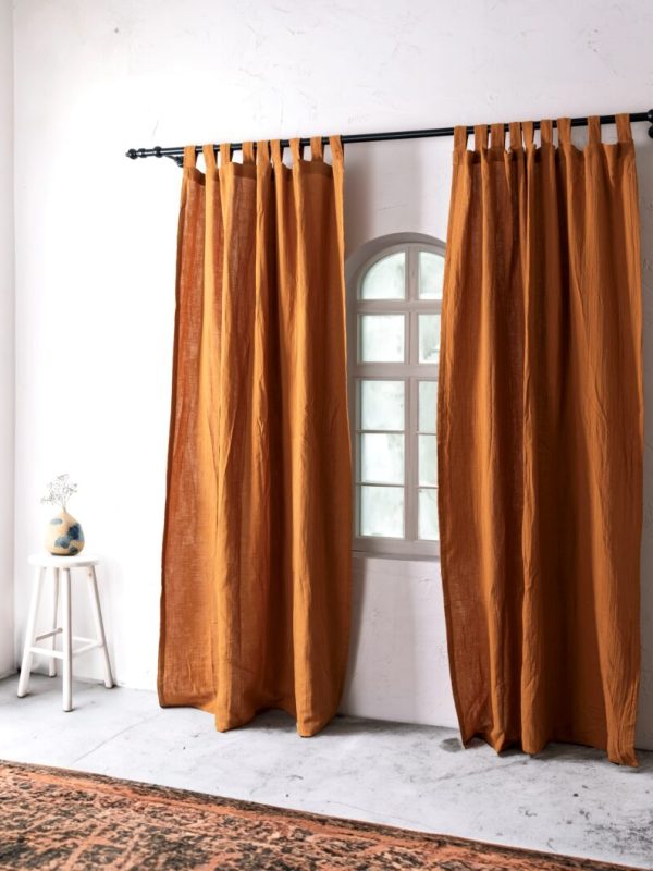 birlik1952 müslin perde muslin curtain 4 3 2 gauze cotton boho bohem linen caramel karamel