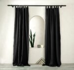 birlik1952 müslin perde curtain boho bohem dekorasyon maison decoration linen fabric curtains crinkle fabric kumaş 4 kat gauze linen black siyah