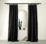 birlik1952 müslin perde curtain boho bohem dekorasyon maison decoration linen fabric curtains crinkle fabric kumaş 4 kat gauze linen black siyah