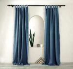 birlik1952 müslin perde curtain boho bohem dekorasyon maison decoration linen fabric curtains crinkle fabric kumaş 4 kat gauze linen indigo blue mavi