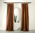 birlik1952 müslin perde curtain boho bohem dekorasyon maison decoration linen fabric curtains crinkle fabric kumaş 4 kat gauze linen kahve coffee