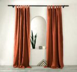 birlik1952 müslin perde curtain boho bohem dekorasyon maison decoration linen fabric curtains crinkle fabric kumaş 4 kat gauze linen koyu terracota